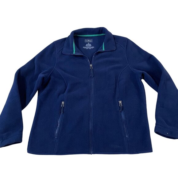 L.L. Bean Women's Fleece Full-Zip Jacket Size Large Blue 3-Season Outdoor Wear - Picture 1 of 5